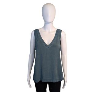 Splendid Green/Blue V-Neck Tank Top Size M